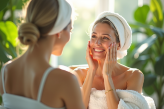 Routine de soins anti-âge pour une peau mature et éclatante