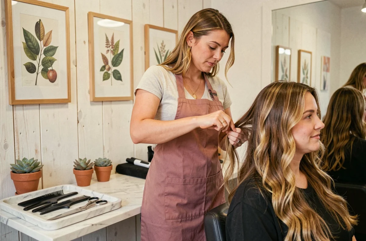 Marie, coiffeuse propriétaire, réalisant une coupe soignée dans son salon L'Univ'hair à Schiltigheim